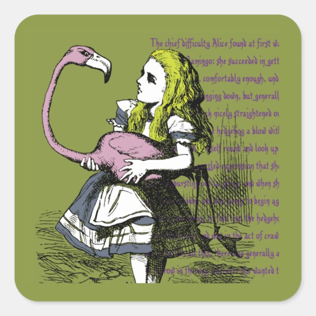 Alice in Wonderland Square Sticker (Front)