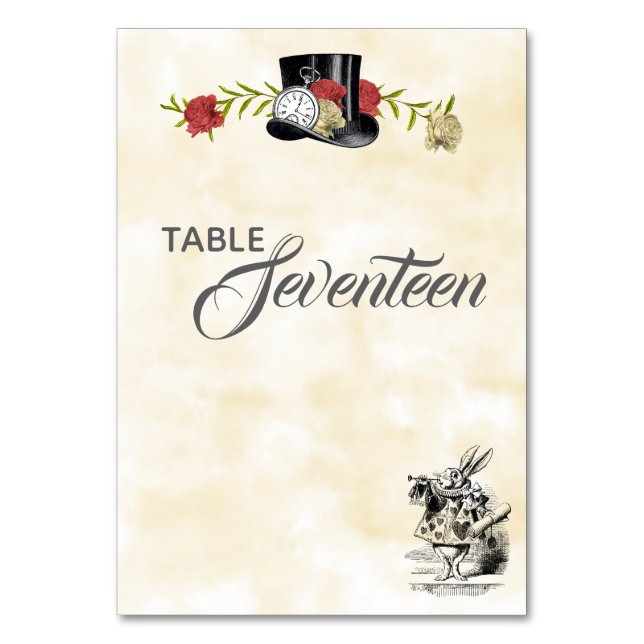 Alice in Wonderland Table Number (Front)
