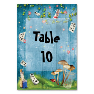 Alice in Wonderland Table number Card
