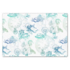 Alice in Wonderland Tea Blue Green Tissue Paper