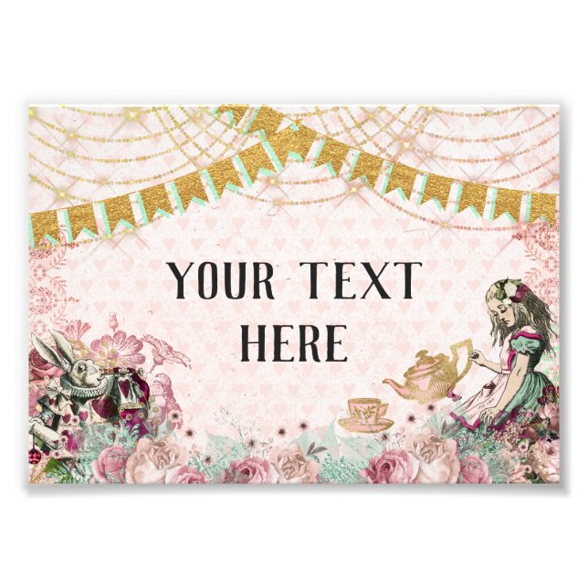 Alice in Wonderland Tea Blush & Mint Photo Print (Front)