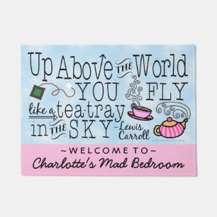 Alice in Wonderland Tea Carroll Quote Personalised Doormat