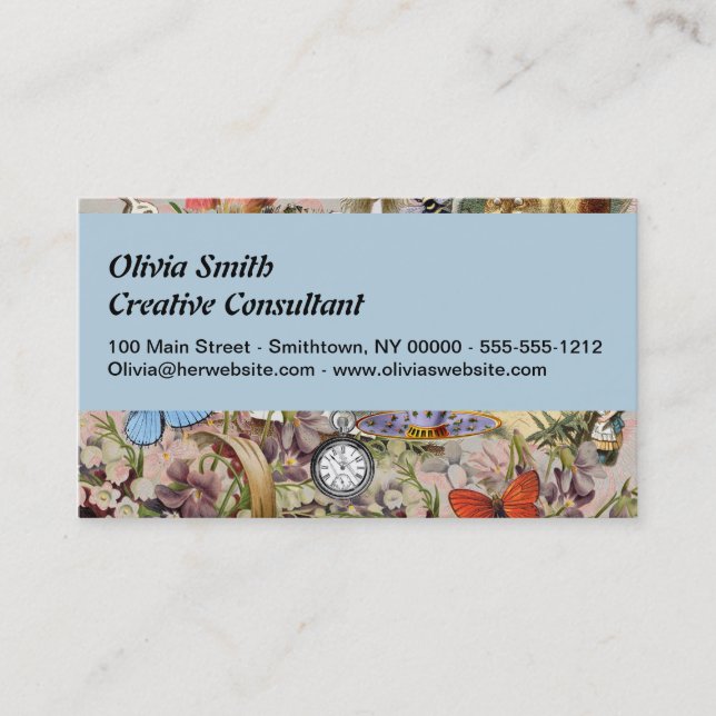 Alice in Wonderland Tea Party Art Business Card (Front)