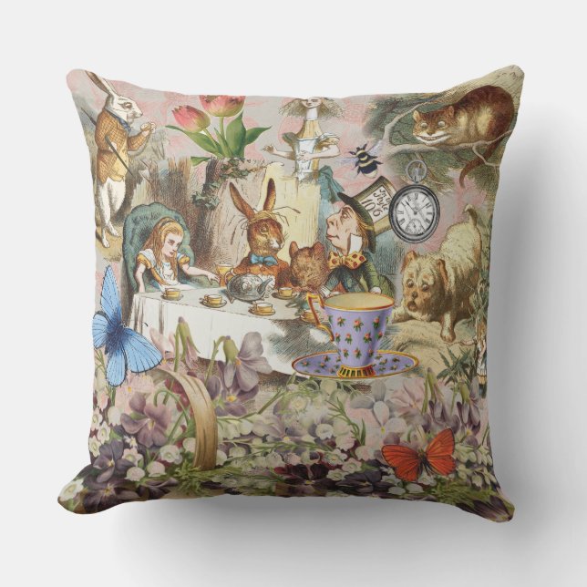 Alice in Wonderland Tea Party Art Cushion (Front)