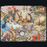 Alice in Wonderland Tea Party Art iPad Cover<br><div class="desc">Step into the whimsical chaos of the Mad Tea Party with this enchanting design, featuring classic illustrations directly from Lewis Carroll's beloved 1800s book, "The Nursery Alice." This vibrant collage brings together iconic characters: Alice, the Mad Hatter, and the White Rabbit are central to the chaotic tea gathering, surrounded by...</div>