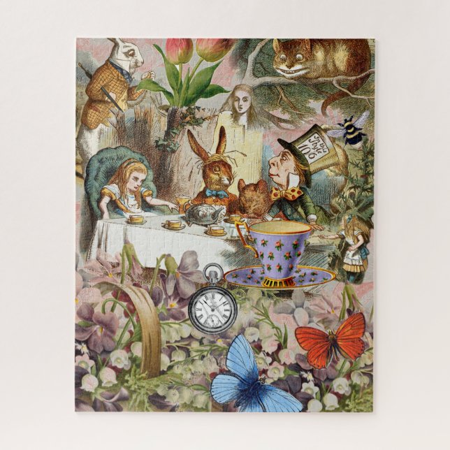 Alice in Wonderland Tea Party Art Jigsaw Puzzle (Vertical)