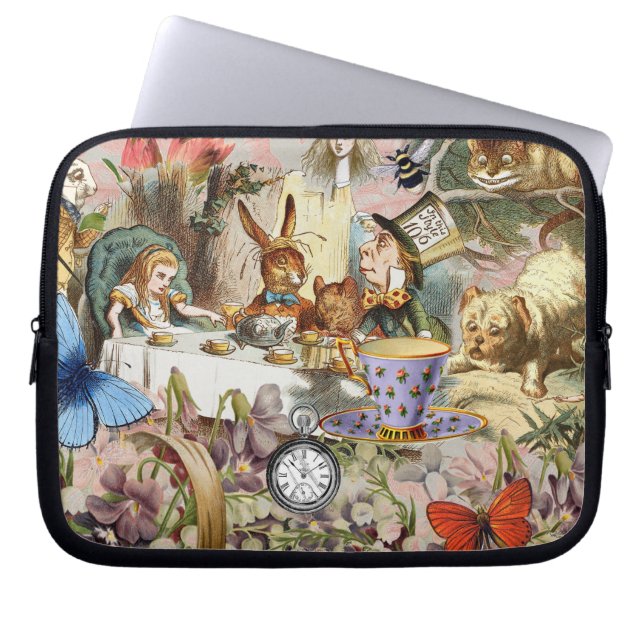 Alice in Wonderland Tea Party Art Laptop Sleeve (Front)