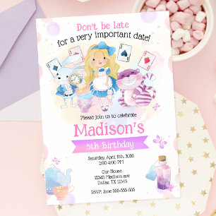 Alice in Wonderland Tea Party Birthday Invitation