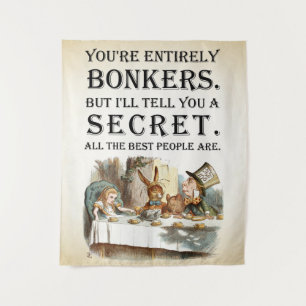 Alice In Wonderland - Tea Party - Bonkers Quote Tapestry