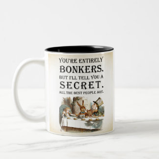 Alice In Wonderland - Tea Party - Bonkers Quote Two-Tone Coffee Mug
