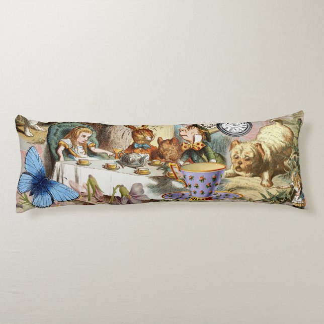 Alice in Wonderland tea party characters Body Cushion (Back)