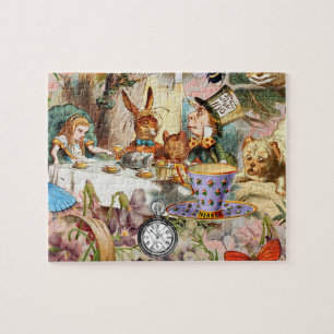 Alice in Wonderland tea party characters Jigsaw Puzzle
