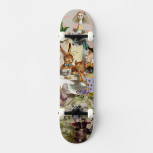 Alice in Wonderland tea party characters Skateboard