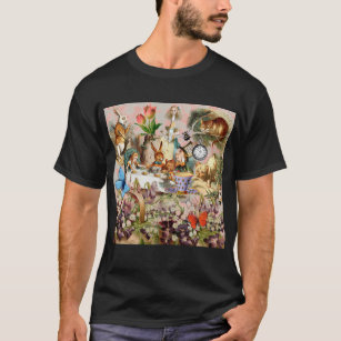 Alice in Wonderland tea party characters T-Shirt