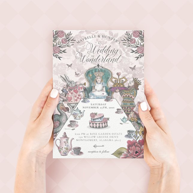Alice in Wonderland Tea Party Fairytale Wedding Invitation (Creator Uploaded)