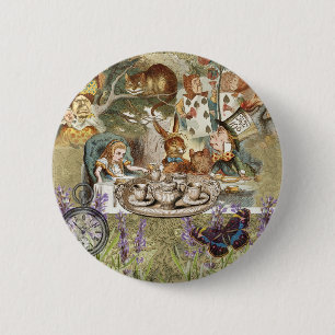 Alice in Wonderland Tea Party Guests 6 Cm Round Badge