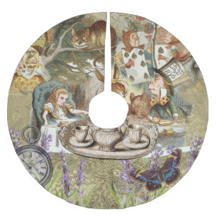 Alice in Wonderland Tea Party Guests Brushed Polyester Tree Skirt