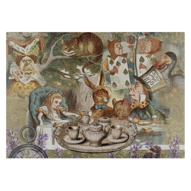 Alice in Wonderland Tea Party Guests Cutting Board (Front)