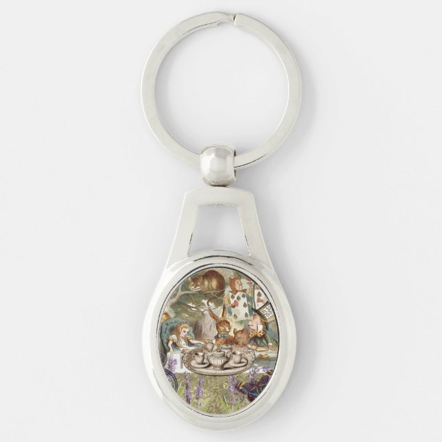 Alice in Wonderland Tea Party Guests Key Ring (Front)