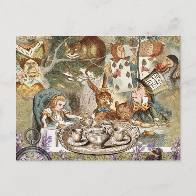 Alice in Wonderland Tea Party Guests Postcard (Front)