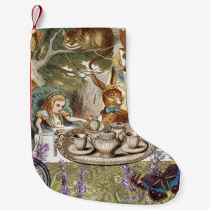 Alice in Wonderland Tea Party Guests Small Christmas Stocking