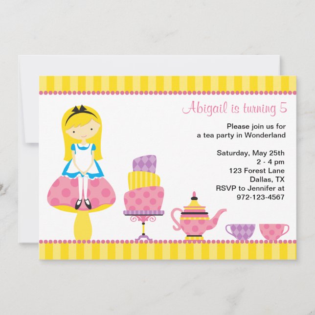 Alice in Wonderland Tea Party Invitations (Front)