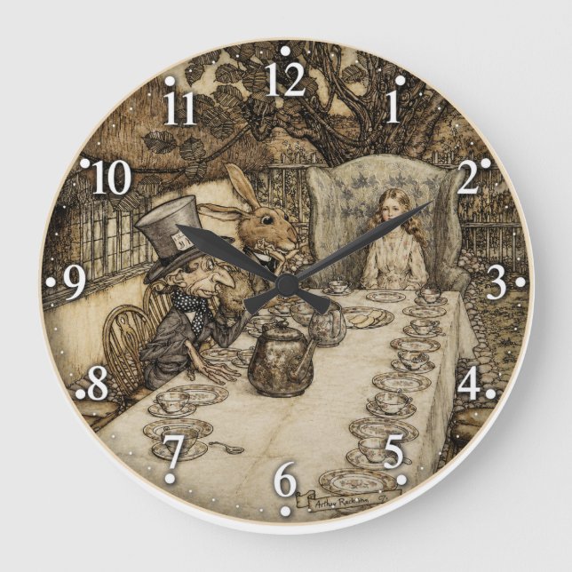 Alice in Wonderland Tea Party  Large Clock (Front)