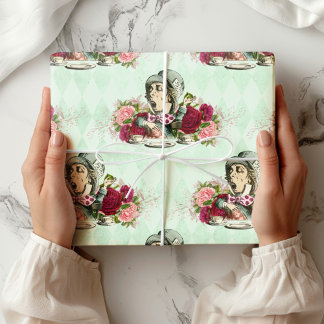 Alice In Wonderland Tea Time Wrapping Paper