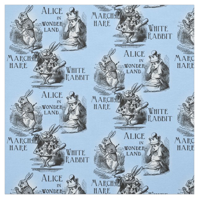 Alice in Wonderland Textile Fabric Blue (Swatch)