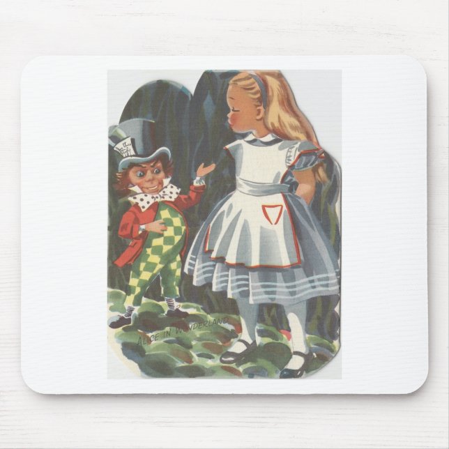 Alice in Wonderland & The Mad Hatter Mouse Pad (Front)