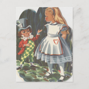 Alice in Wonderland & The Mad Hatter Postcard
