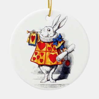 Alice in Wonderland The White Rabbit by Tenniel Ceramic Ornament
