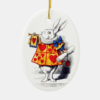 Alice in Wonderland The White Rabbit by Tenniel Ceramic Tree Decoration
