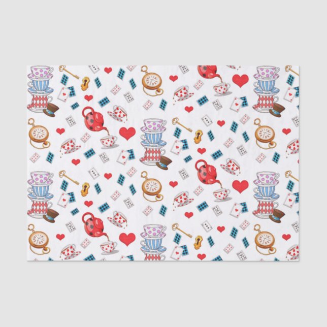 Alice in Wonderland Theme Pattern Tissue Paper (Front)