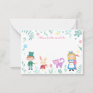 Alice in Wonderland themed baby shower Advice Card