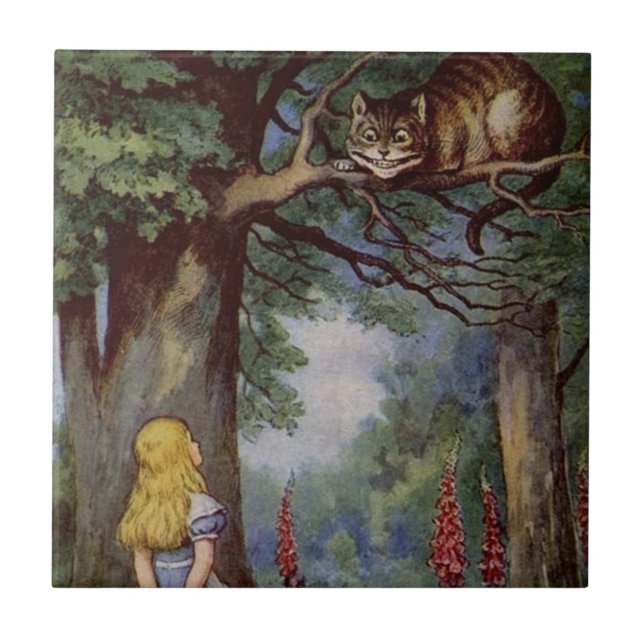 Alice in Wonderland Tile, Cheshire Cat Tile (Front)