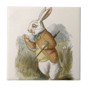 Alice in Wonderland Tile, White Rabbit Ceramic Tile