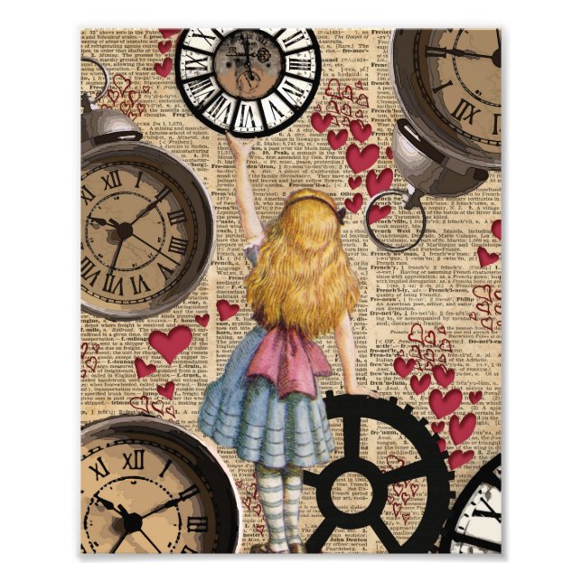 Alice In Wonderland Travelling in Time Photo Print (Front)