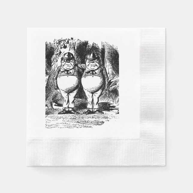 alice in wonderland Tweedle Dee and Dum napkin (Front)