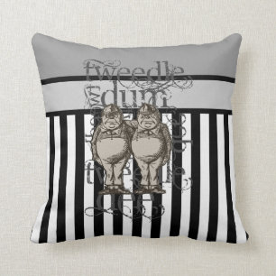 Alice In Wonderland Tweedledum & Tweedledee Grunge Cushion