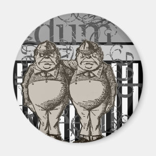 Alice In Wonderland Tweedledum & Tweedledee Grunge Magnet