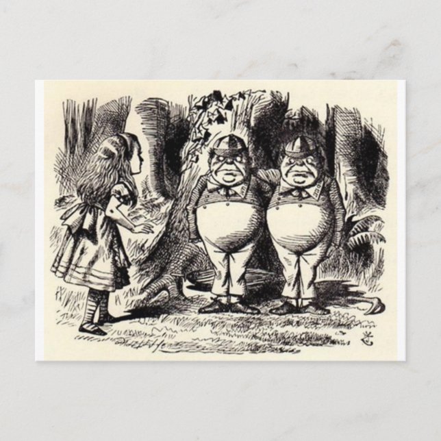 Alice in Wonderland: Twiddle Dee and Twiddle Dum Postcard (Front)