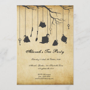 Alice in Wonderland Unbirthday Birthday Tea Party Invitation