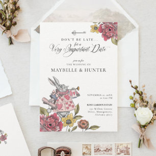 Alice In Wonderland Vintage Chic Storybook Wedding Invitation
