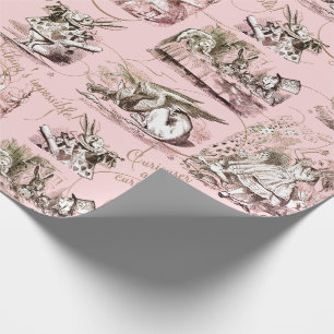 Alice in Wonderland Vintage Pink Wrapping Paper