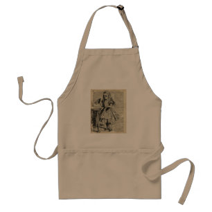 Alice in Wonderland Vintage Stencil on Old Page Standard Apron