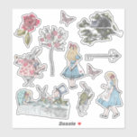Alice In Wonderland Vintage Storybook Characters<br><div class="desc">Beautifully designed vintage Alice in Wonderland character stickers. Perfect for an Alice in Wonderland lovers. Features a mix of our own hand-drawn original florals and artwork. We've meticulously restored the iconic Alice in Wonderland vintage illustrations by hand sketching them and bring them to life with beautiful watercolor undertones. Design features...</div>