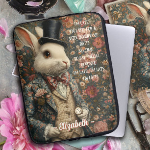 Alice in Wonderland Vintage White Rabbit Laptop Sleeve