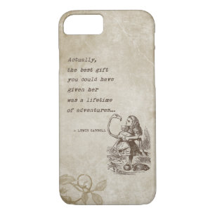 Alice In Wonderland W/Flamingo Adventure Quote iPhone 8/7 Case