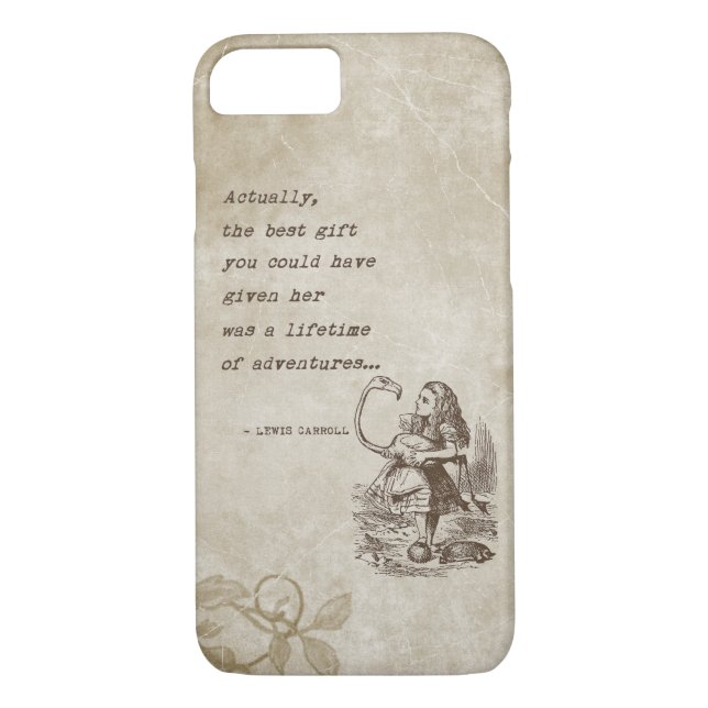 Alice In Wonderland W/Flamingo Adventure Quote Case-Mate iPhone Case (Back)